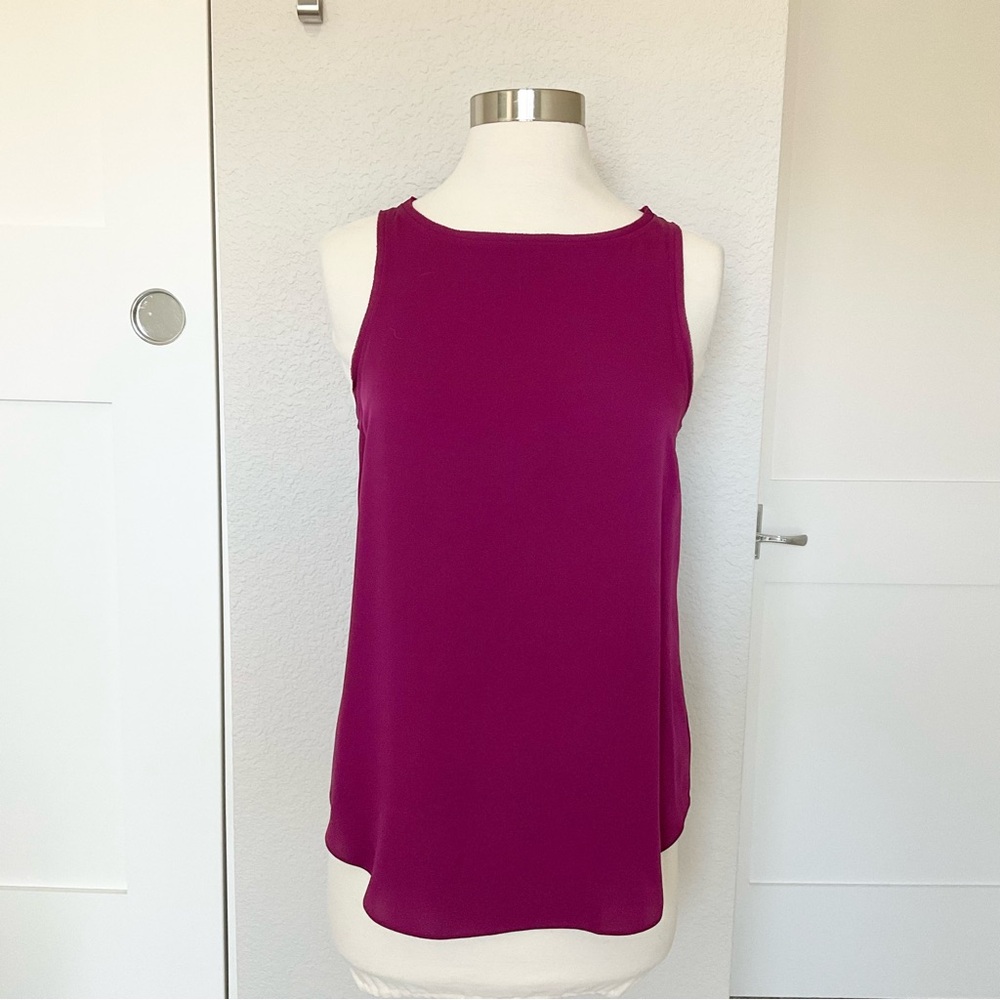 Theory Silk Magenta Racerback Tank (NWOT)